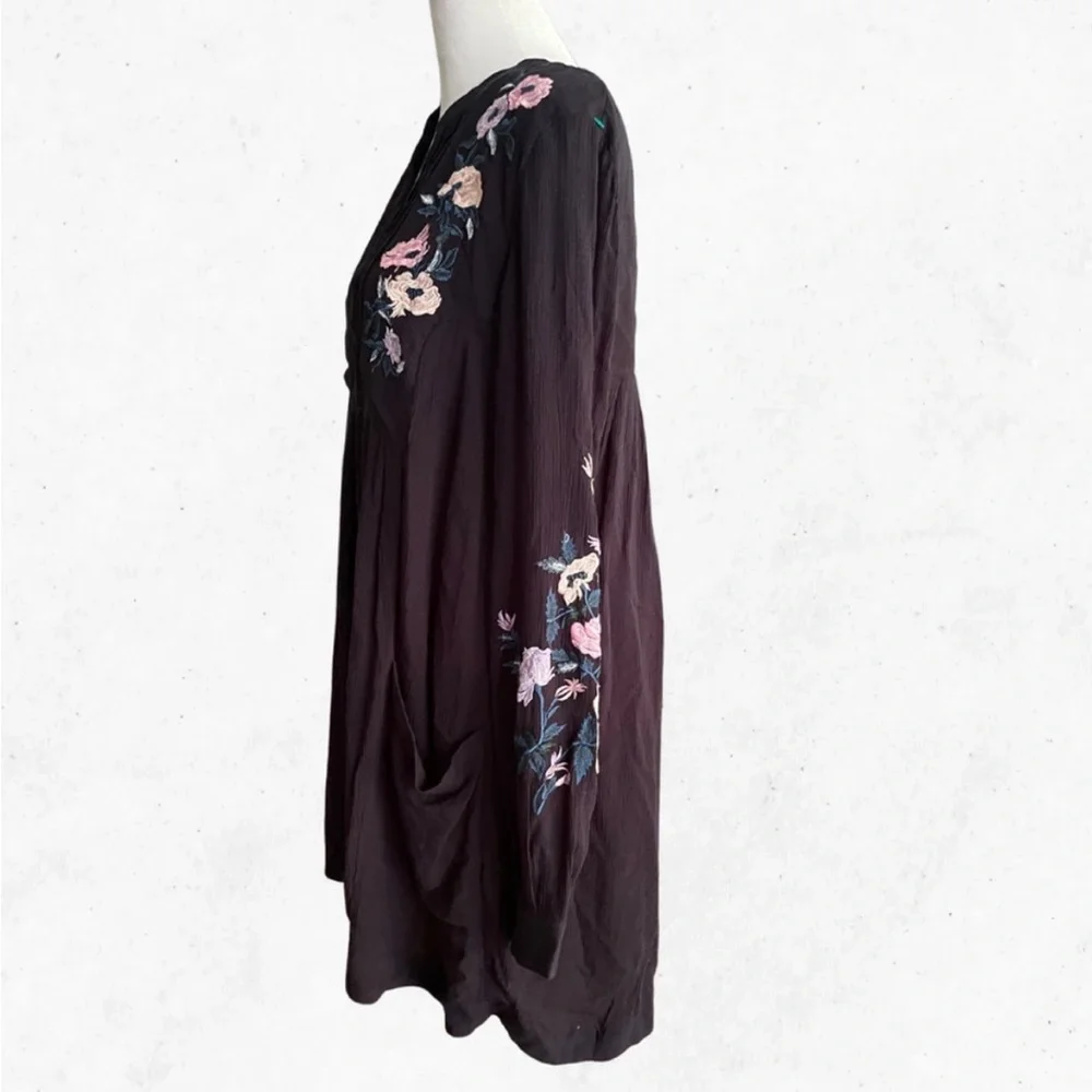 Free People Mia Gauze‎ Embroidered Mini Dress